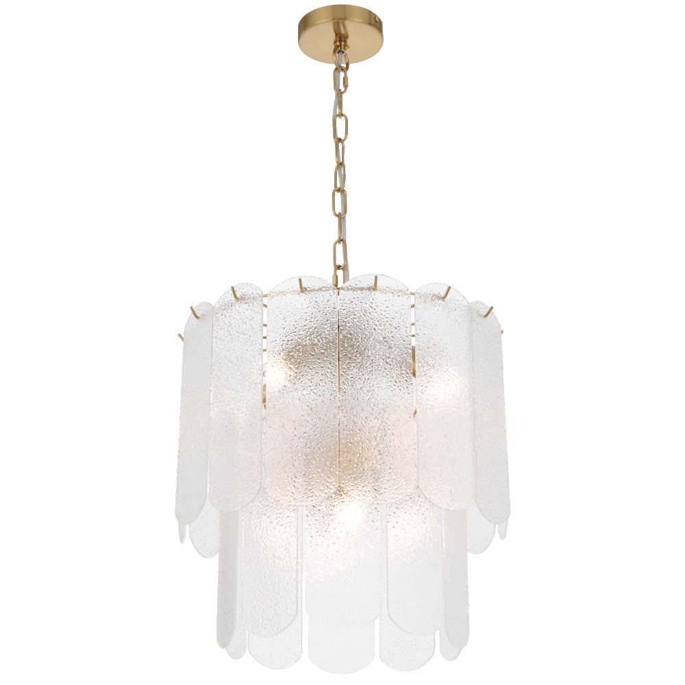 Samona 8 Light Pendant Antique Gold & Clear - SAMONA PE08-AGCL