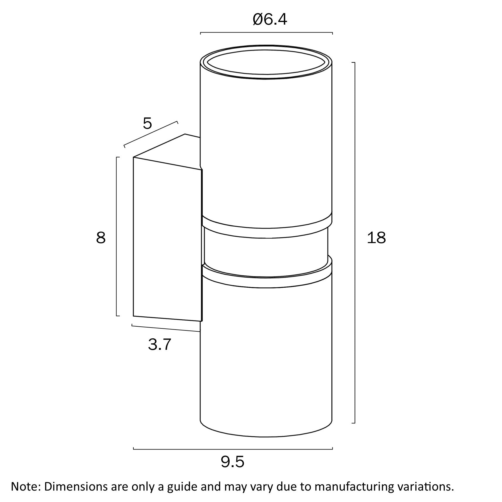 Sarnel Up & Down Wall Light Rust - SARNEL EX2-RST