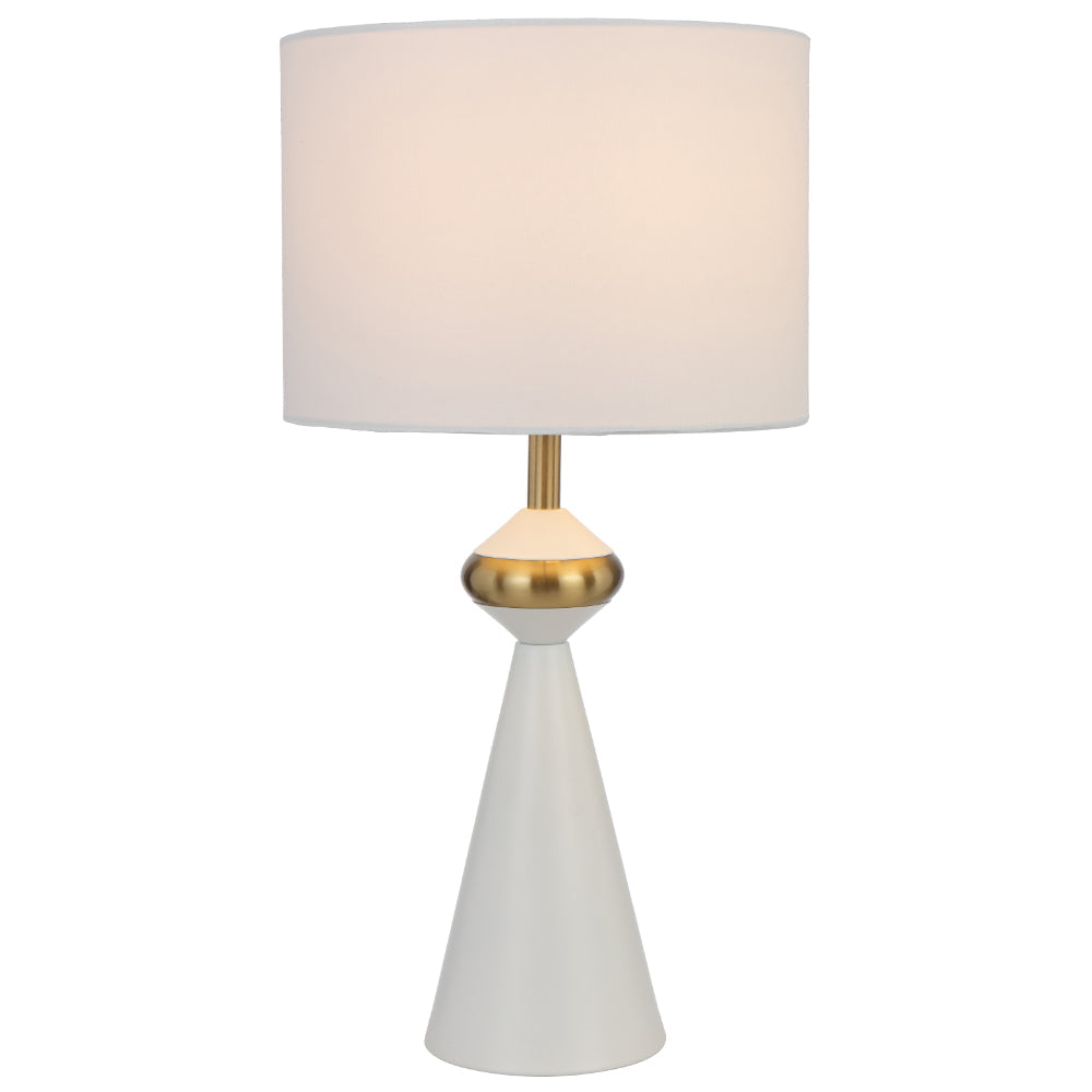 Satillo Table Lamp White & Antique Gold - SATILLO TL-WH