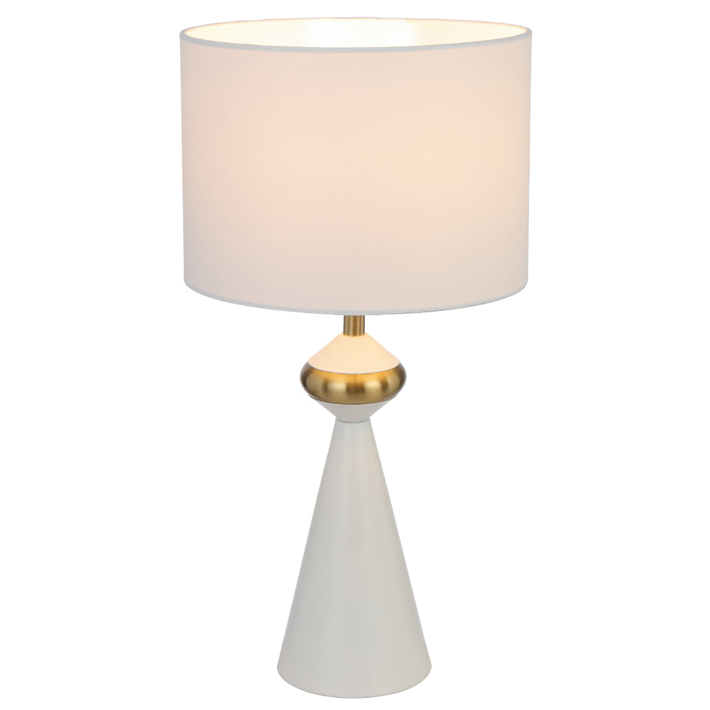 Satillo Table Lamp White & Antique Gold - SATILLO TL-WH