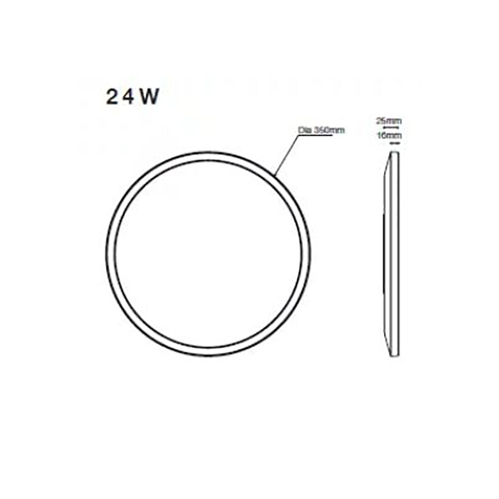 Buy LED Oyster Lights Australia Fino LED Oyster Light 24W Black Polycarbonate 3CCT - MLFO34524MD