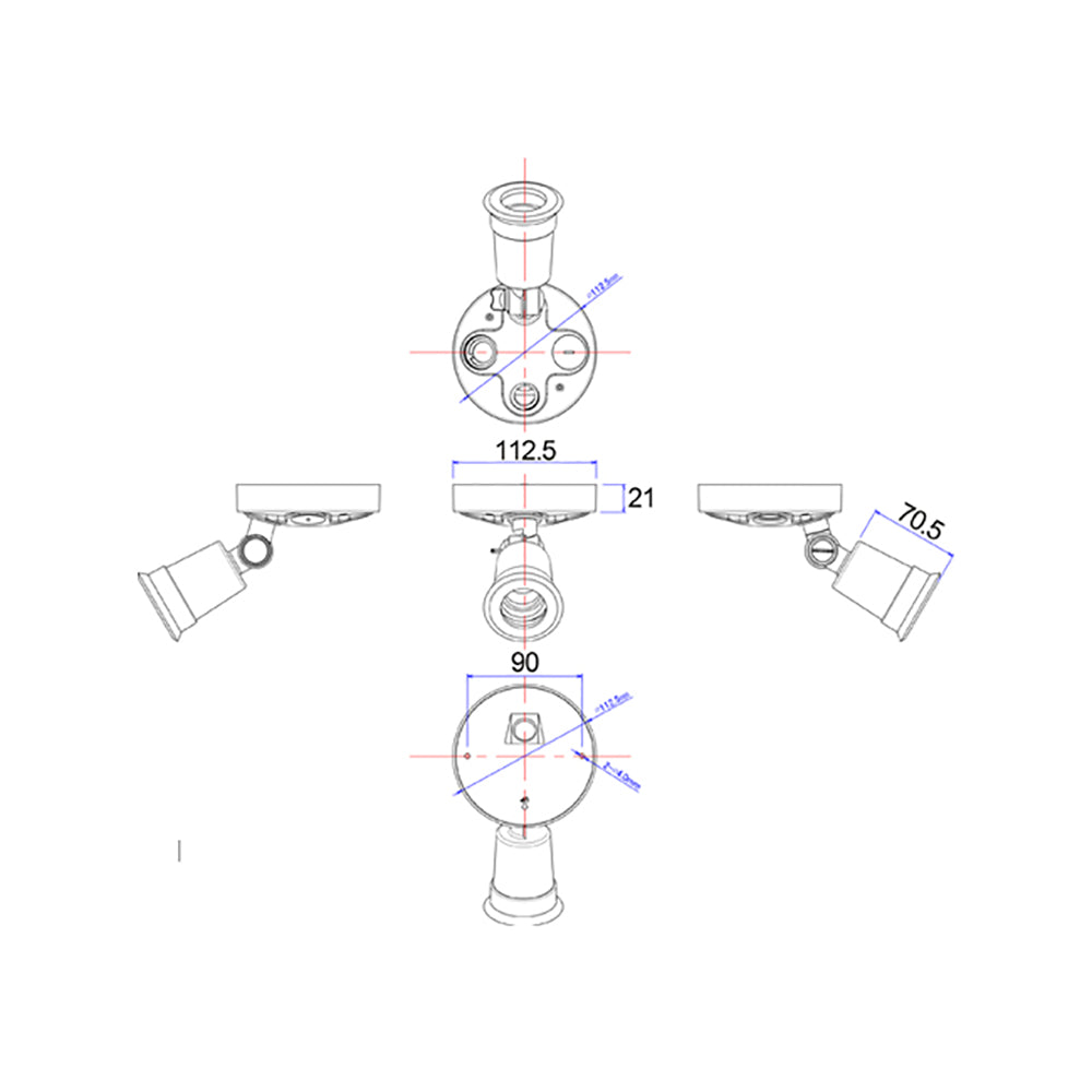 Buy Security Wall Lights Australia SEC Surface Mounted LED PAR30 1 Light Black Security Light IP44 - SEC01