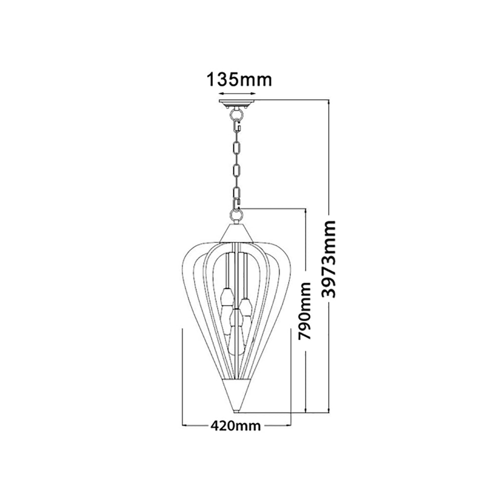 Buy Pendant Lights Australia SENORITA Tuscan Coffee Cherry Wood 3 Light Pendant Medium - SENORITA2