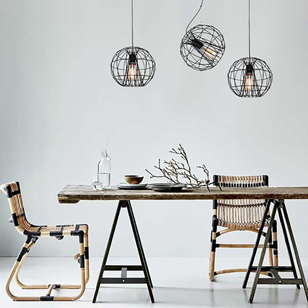 Buy Pendant Lights Australia SENTINEL Modern Round Cage 1 Light Pendant Black - SENTINEL1