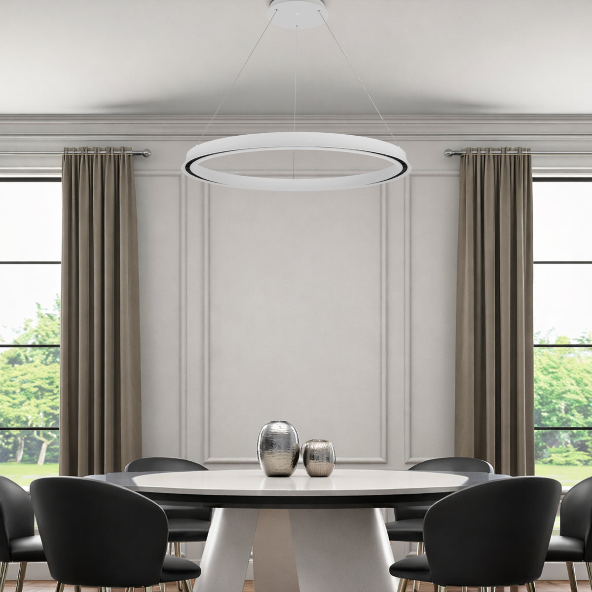 Serda LED 930mm Pendant Light 62W Tri Colour White - SERDA PE93-WH