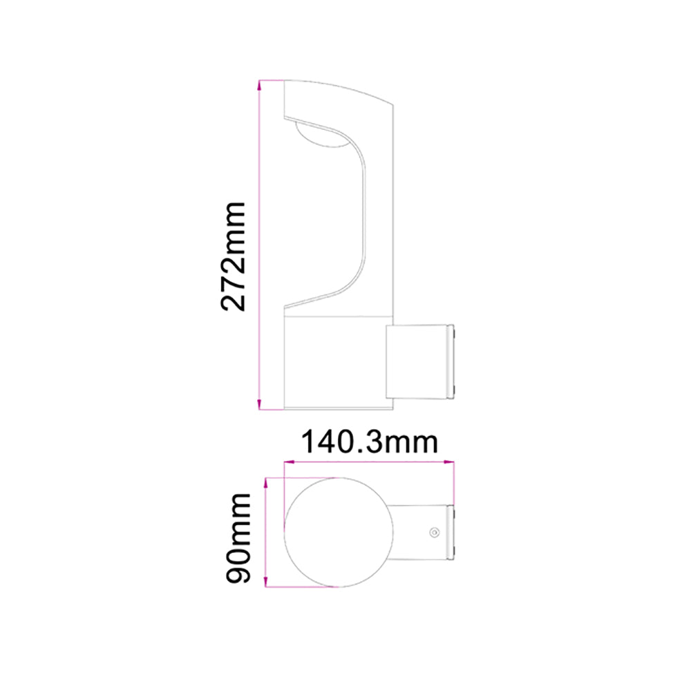 Buy Exterior Wall Lights Australia SETH Exterior LED Surface Mounted Wall Light Black 9W 3000K IP54 - SETH1