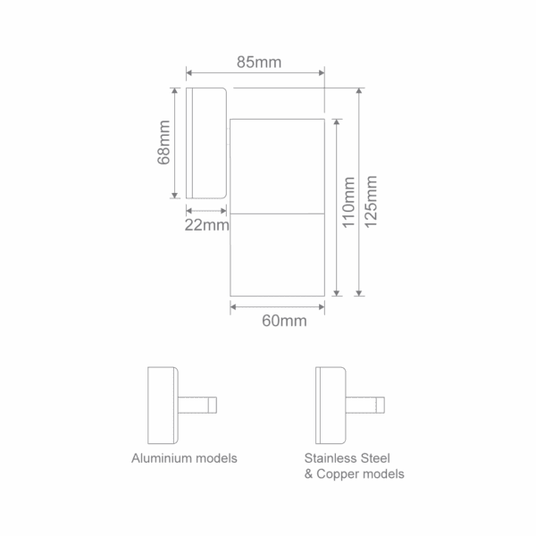 Shadow Exterior Wall Light 12V 6W Tri Colour Black - 10890