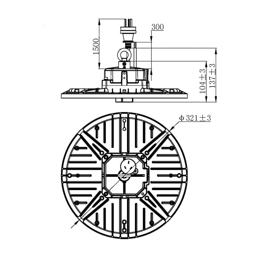 Buy LED High Bay Lights Australia UFO LED High Bay Light 80W Black 5000K - SHB26SE80NDL