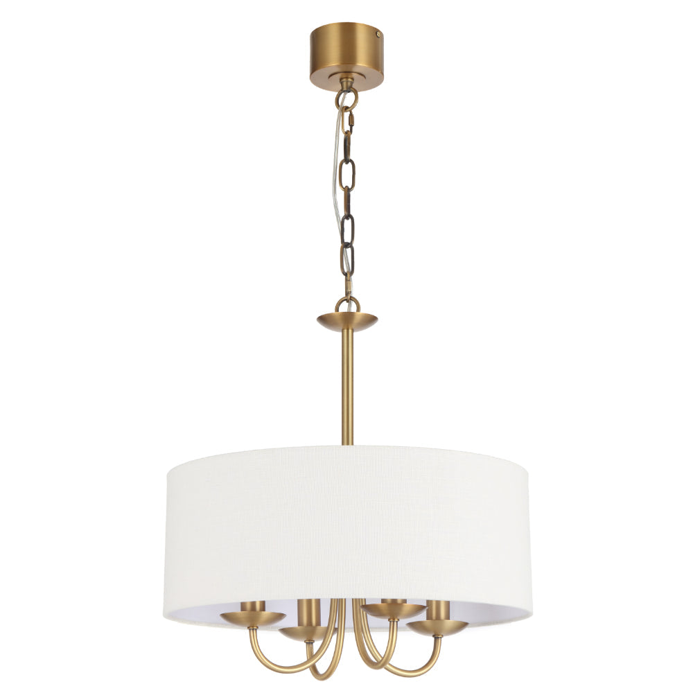 Shiron 450mm 4 Light Pendant Light Brass & Ivory - SHIRON PE4-BRSIV