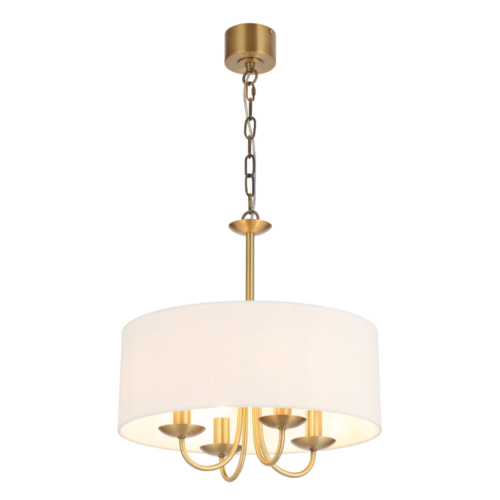 Shiron 450mm 4 Light Pendant Light Brass & Ivory - SHIRON PE4-BRSIV