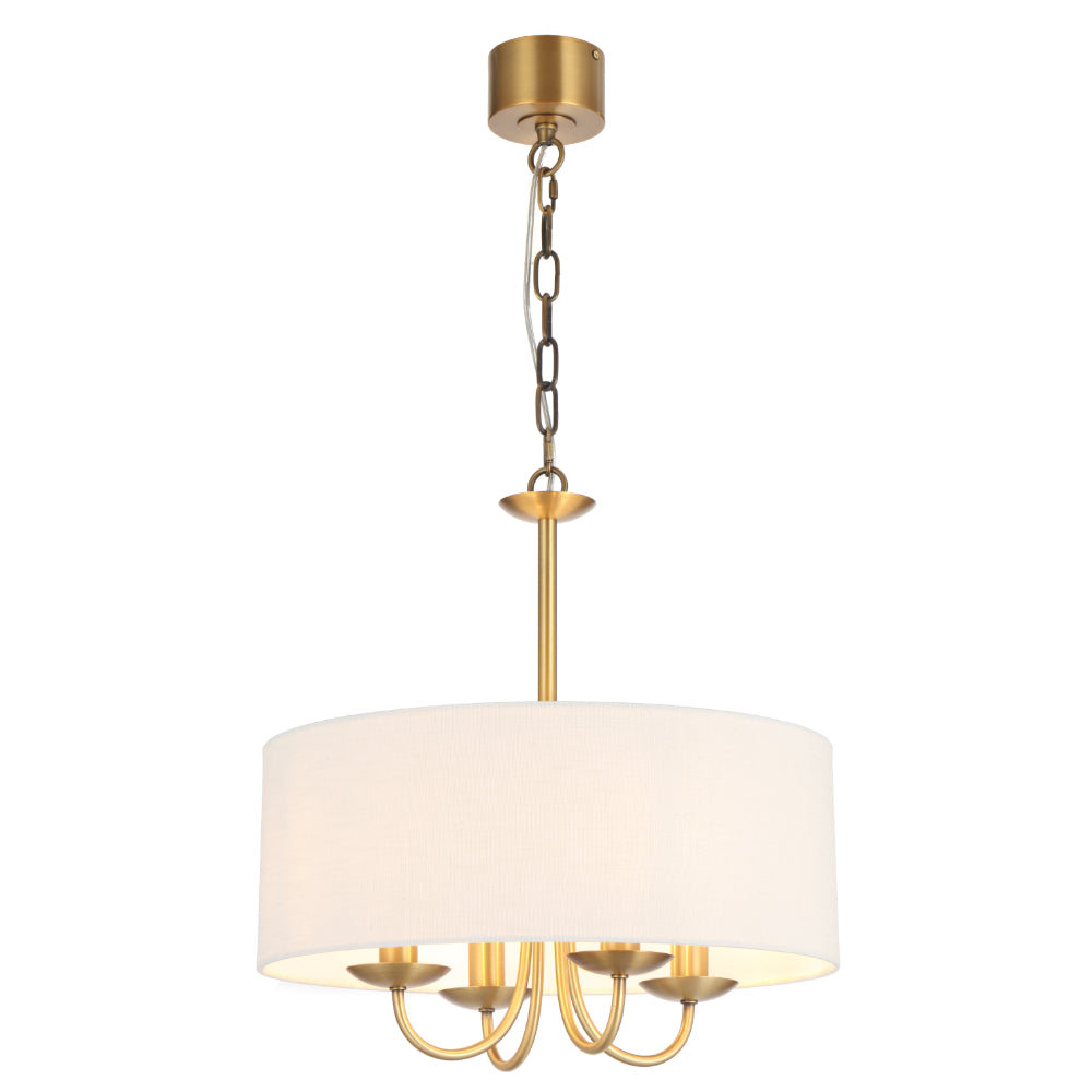 Shiron 450mm 4 Light Pendant Light Brass & Ivory - SHIRON PE4-BRSIV