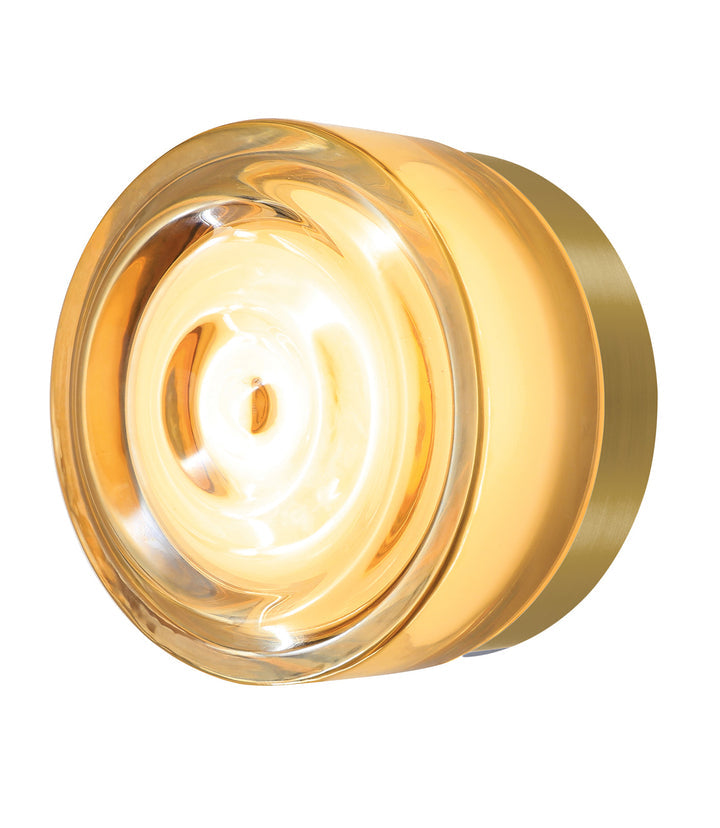 Loop LED Exterior Ceiling Wall Light 5W Tri-Color Brushed Brass - SI A/LOOP/WAVE/AMBER/BRUSHED BRASS