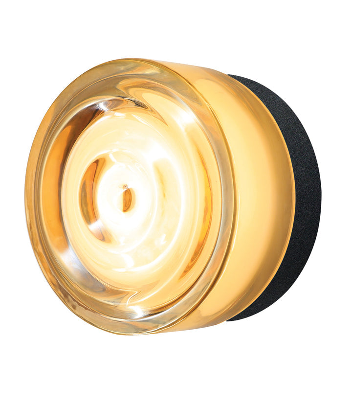 Loop LED Exterior Ceiling Wall Light 5W Tri-Color Black - SI A/LOOP/WAVE/AMBER/BLACK