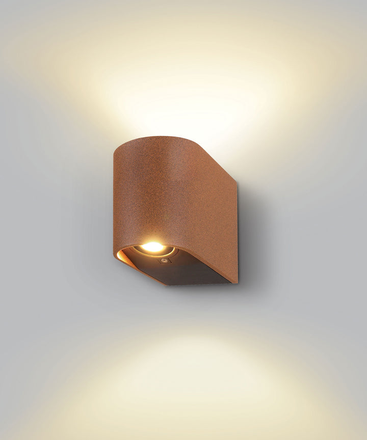 Slide LED Fixed Up & Down Wall Light 5W 3000K Rust - SI A/SLIDE/FIXED/2/RUST