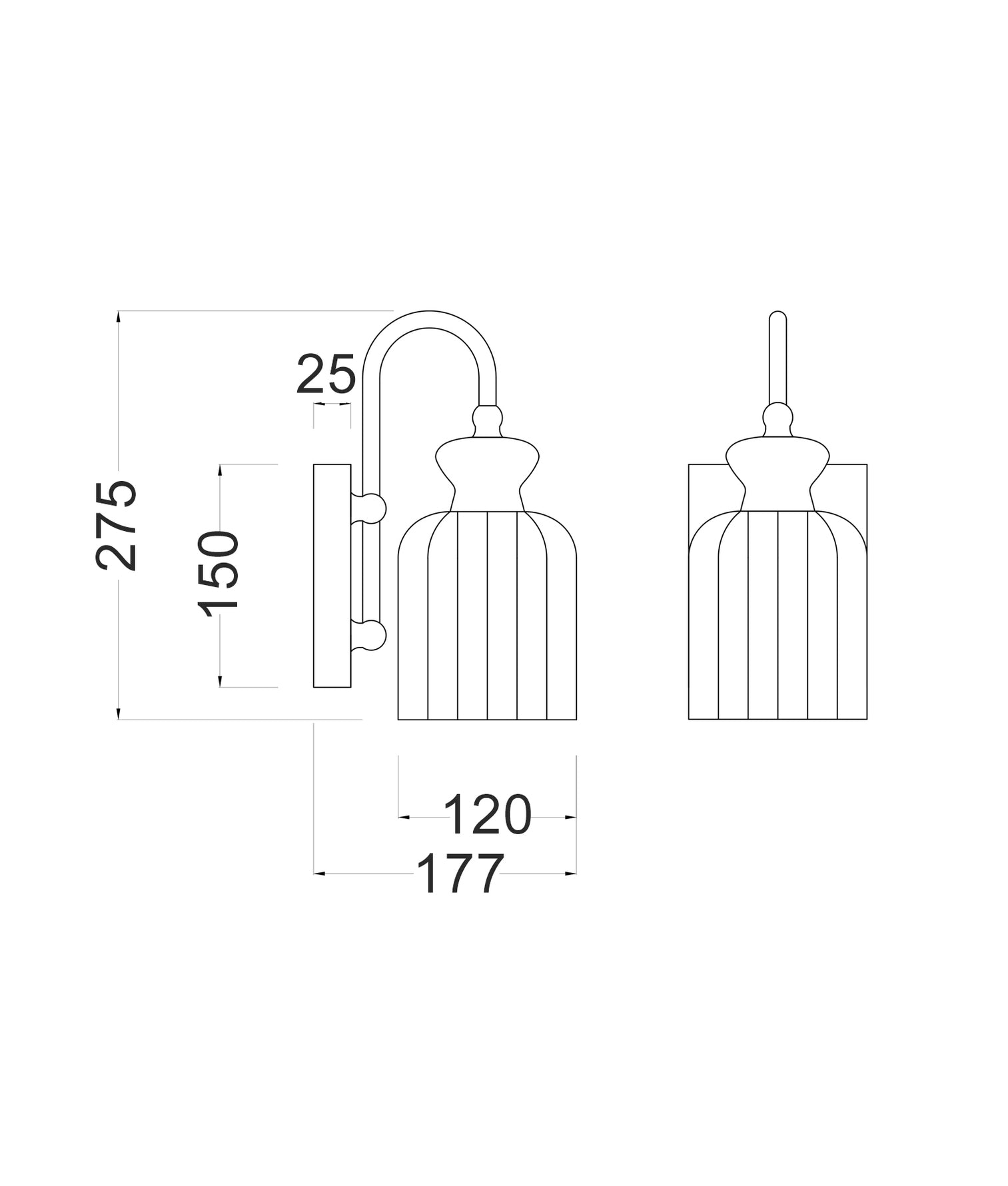 Sino Ellipse Wall Light Black - SINO-W1