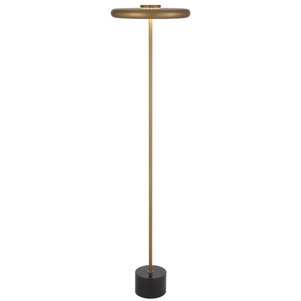 Sisby LED Floor Lamp 14W 3000K Antique Brass & Black Marble - SISBY FL-ABBKM