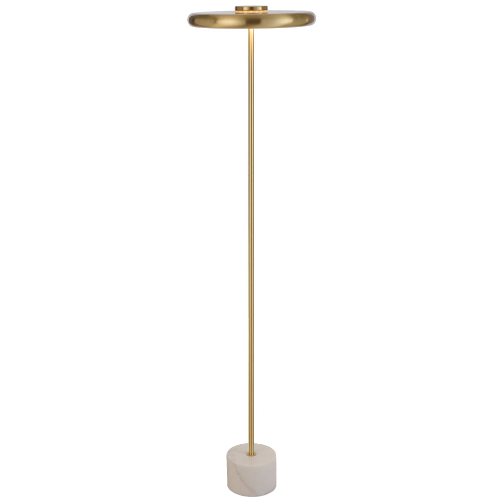 Sisby LED Floor Lamp 14W 3000K Brass Matt & White Marble - SISBY FL-BMWHM