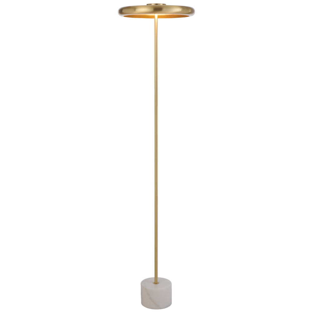 Sisby LED Floor Lamp 14W 3000K Brass Matt & White Marble - SISBY FL-BMWHM