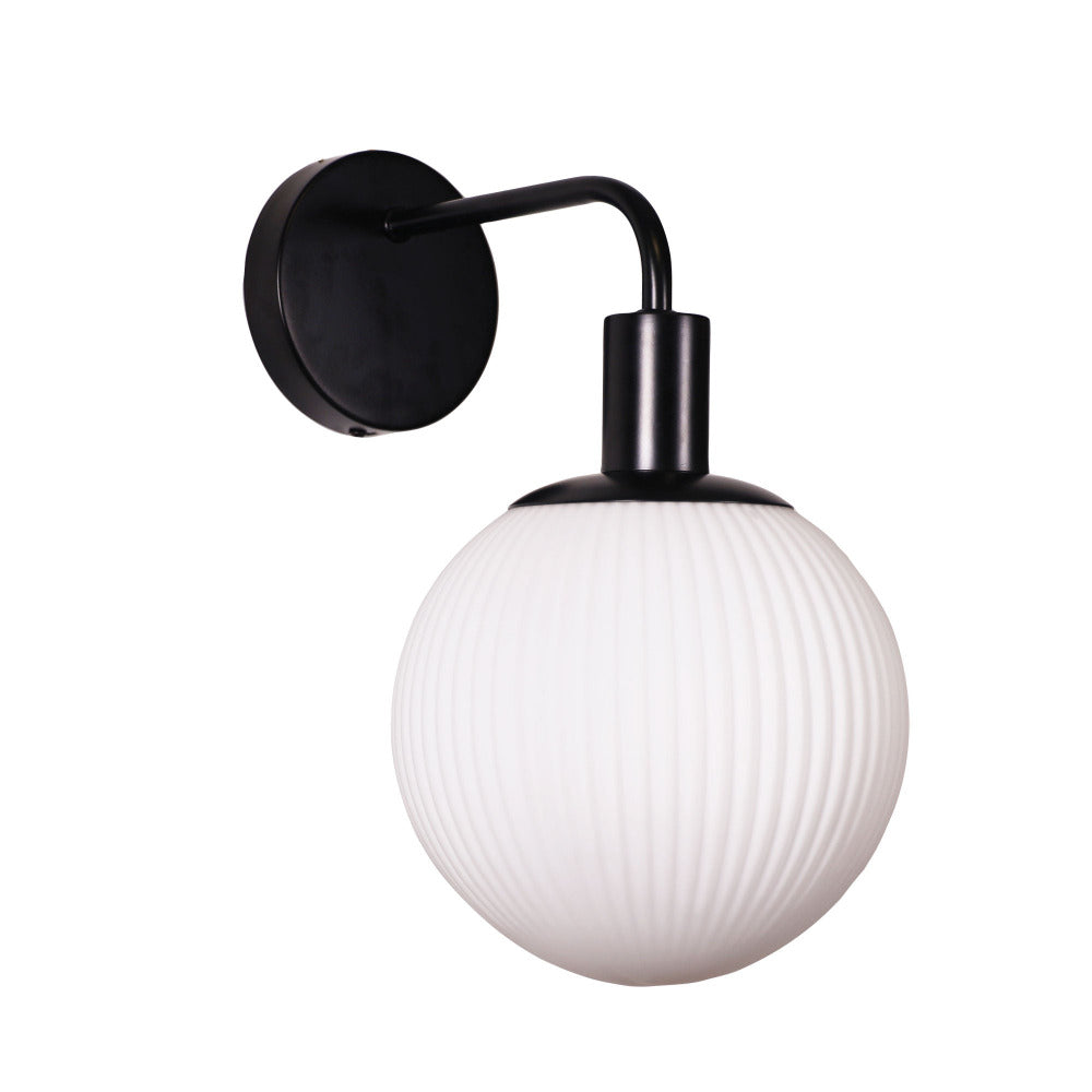Buy Wall Sconce Australia LEGARNO Wall Sconce Light W200mm Black / Opal Glass Metal - SL63731OM