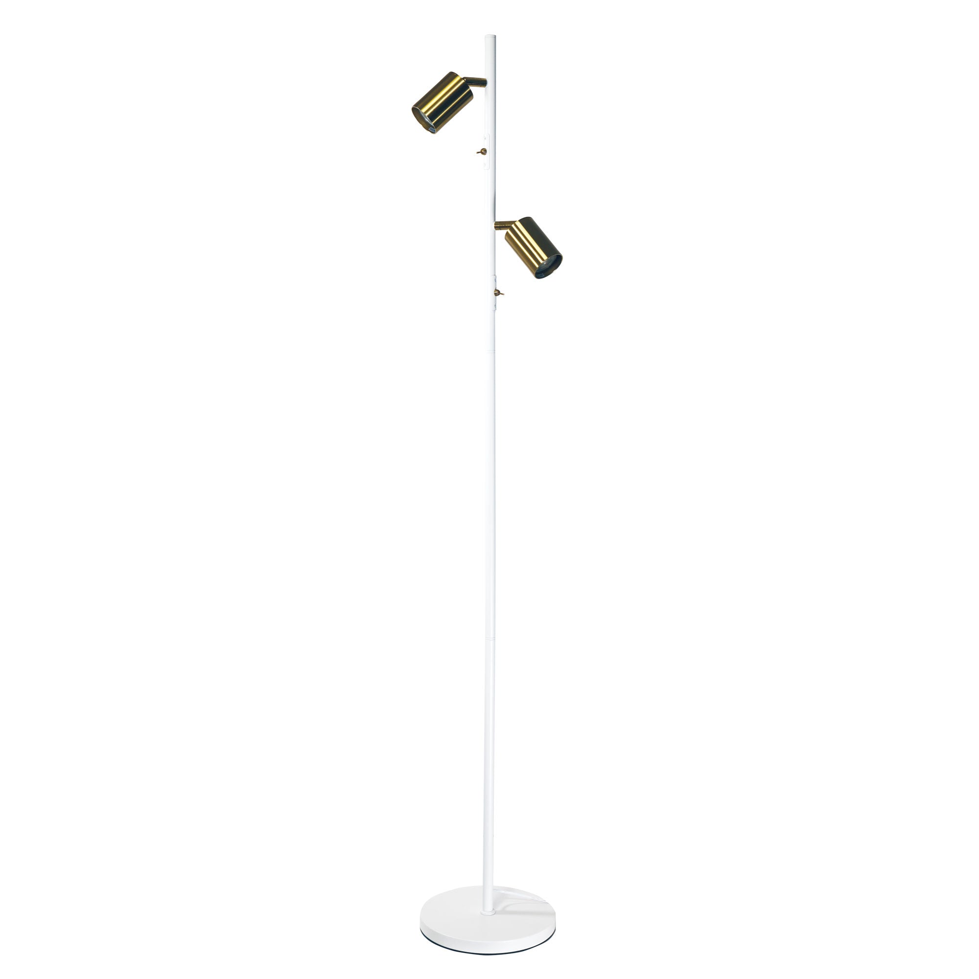 Ponte LED Adjustable Twin Floor Lamp 5W 4000K Satin Brass & White - SL98743SW