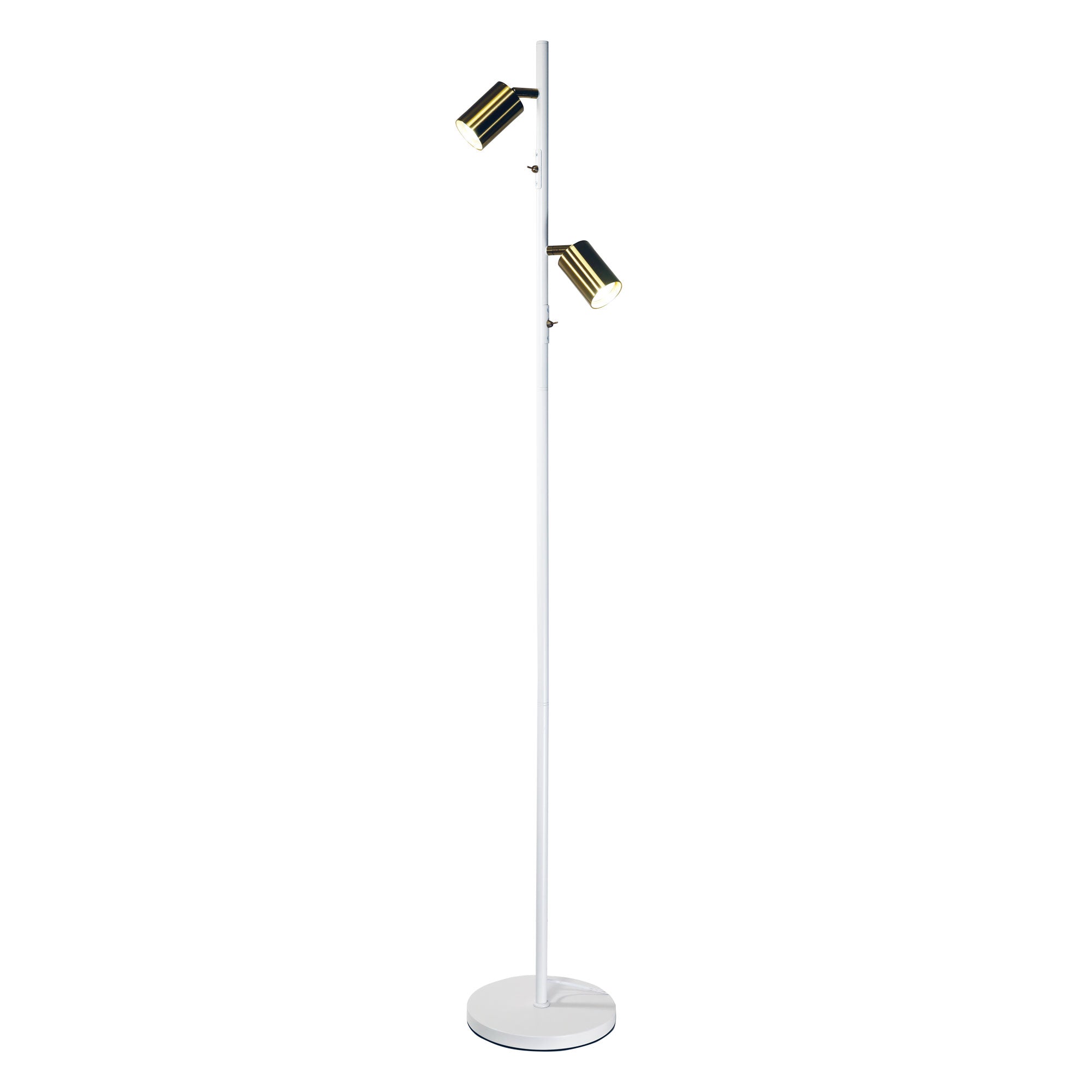 Ponte LED Adjustable Twin Floor Lamp 5W 4000K Satin Brass & White - SL98743SW