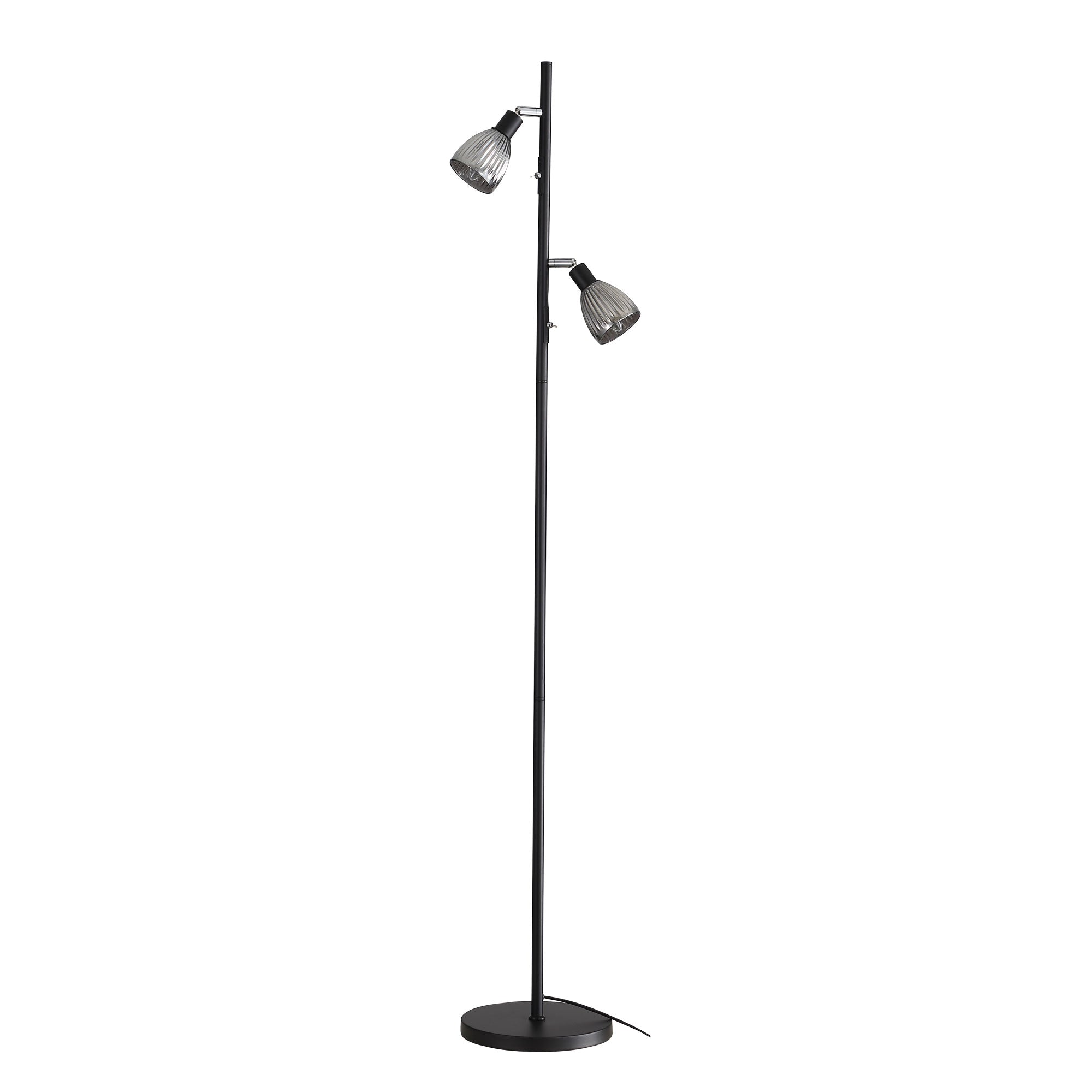 Alma Twin Floor Lamp Black & Smoke - SL98763Bk