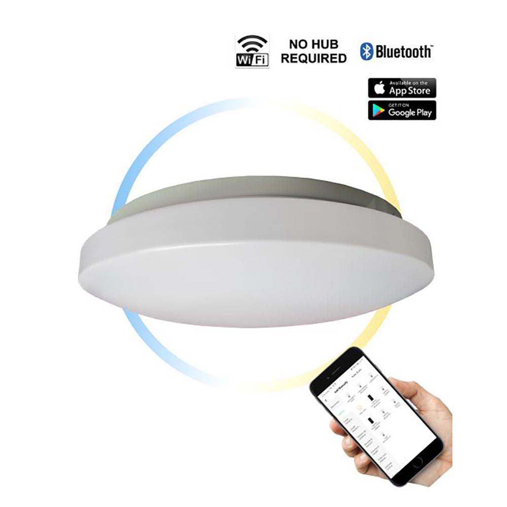 Buy Smart LED Oysters Australia Smart LED Dimmable 18W Round Tri-CCT Oyster Light - SMTOYS1