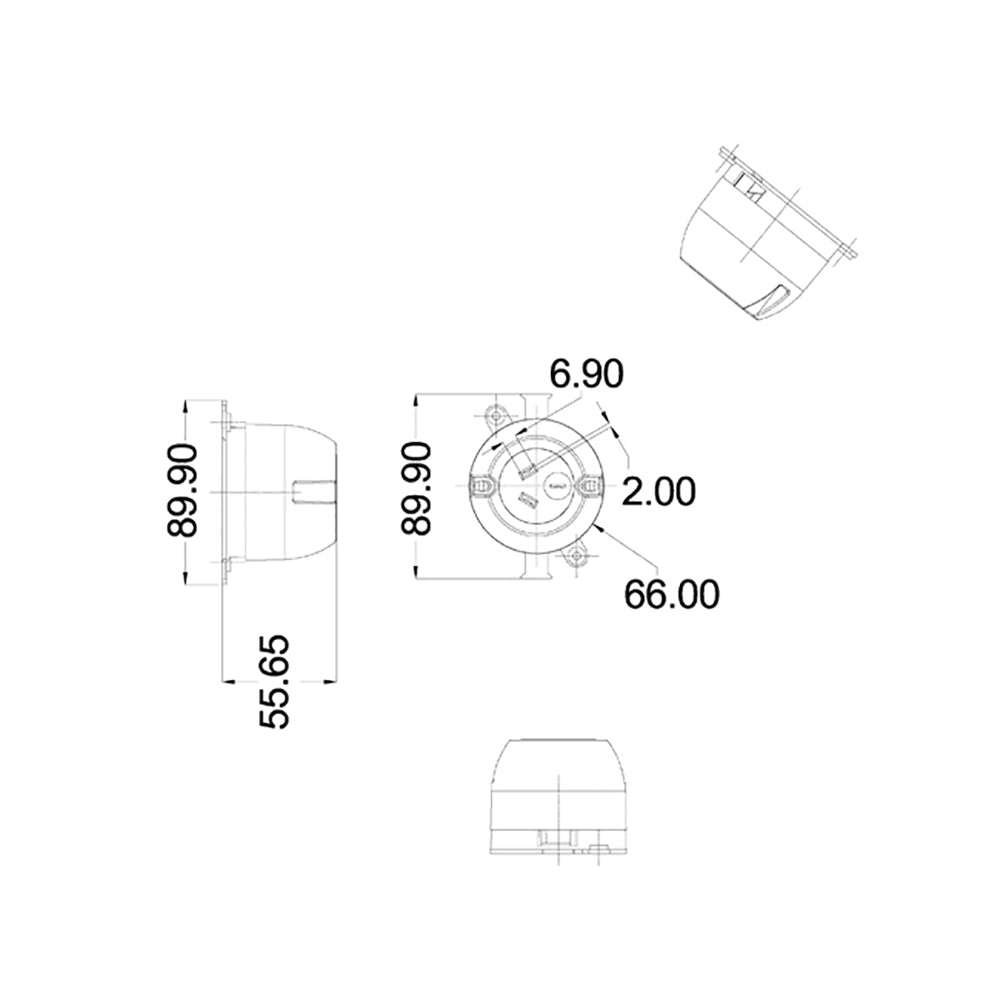Buy Sockets Australia 3-Pin Rear Connecting Single Surface Socket - SOCK3