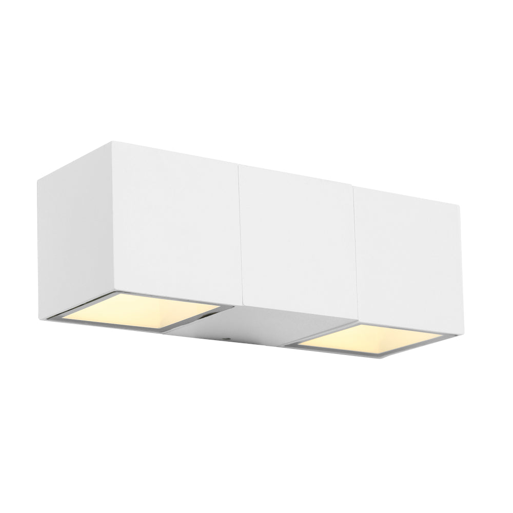 Solano Exterior Wall 2 Lights White Metal - SOLA2EWHT