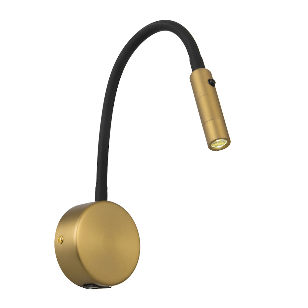Solio LED Bedside Reading Light 3W 3000K Antique Brass - SOLIO WB-AB