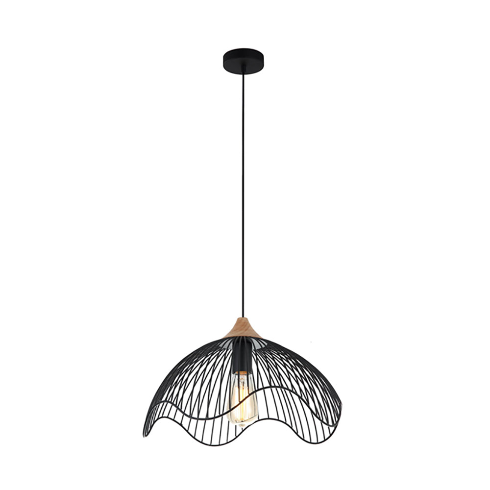 Buy Pendant Lights Australia SPIAGGIA Dome Wavy Edge 1 Light Pendant Black - SPIAGGIA1
