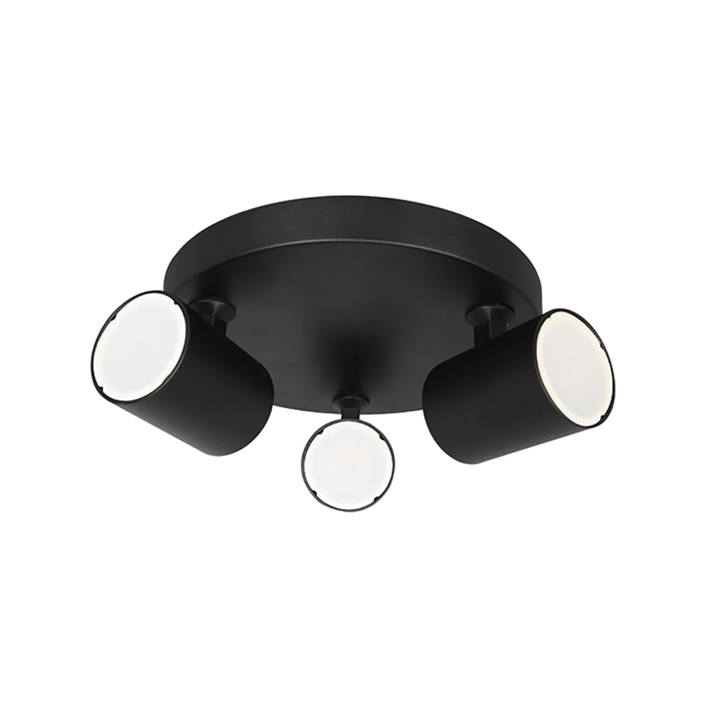 Buy Spotlights Australia SPOT Interior GU10 Surface Mounted Spot Light 3 Light Round Base Matte Black - SPOT-R3B