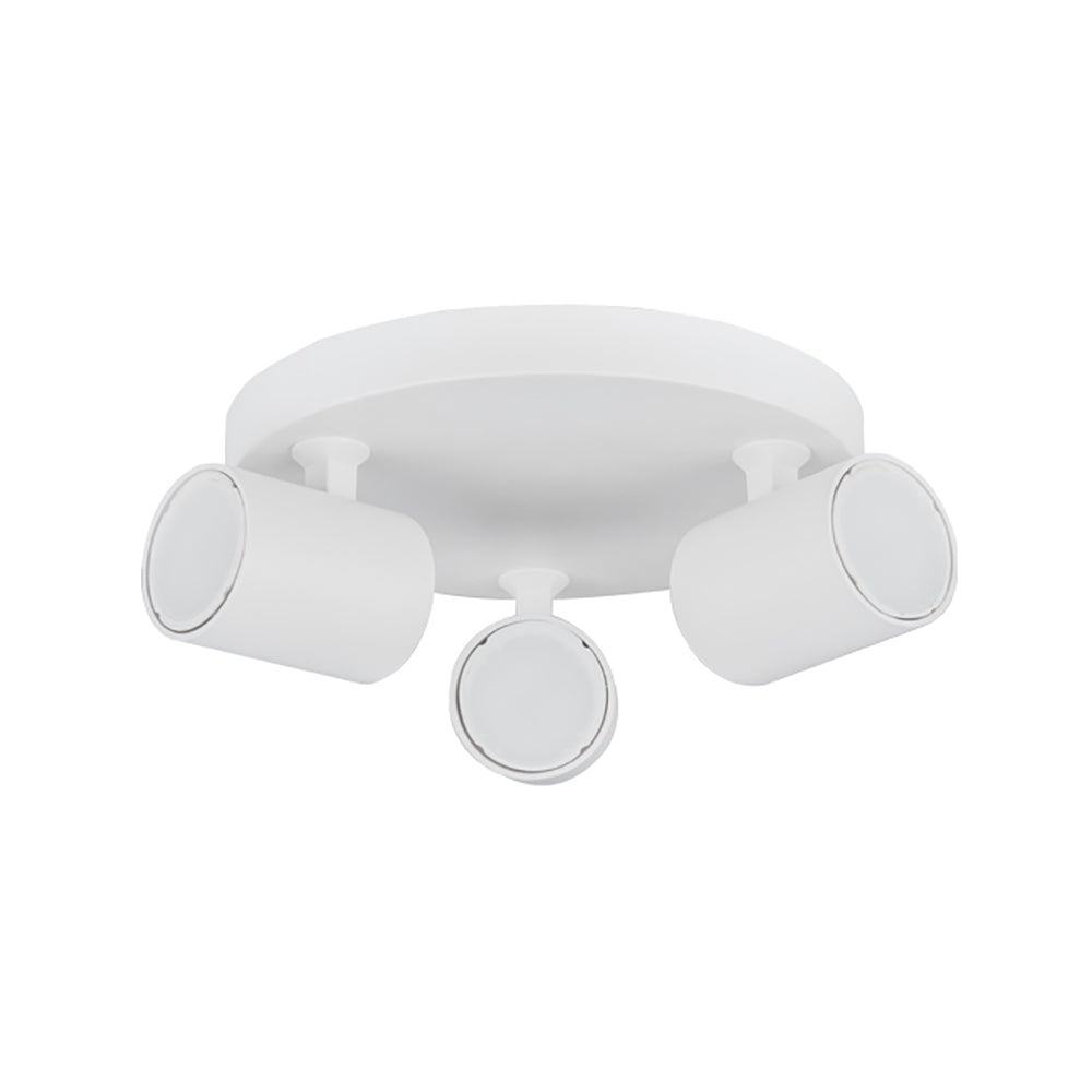 Buy Spotlights Australia SPOT Interior GU10 Surface Mounted Spot Light 3 Light Round Base Matte White - SPOT-R3W