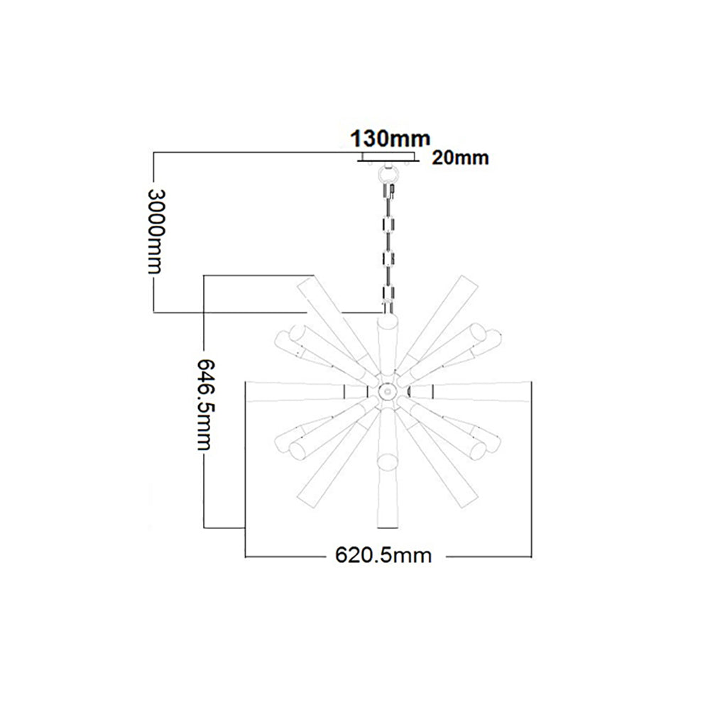 Buy Pendant Lights Australia SPUTNIK Polished Nickel/Dark-Light Grey Washed Wood 6 Light Pendant - SPUTNIK1