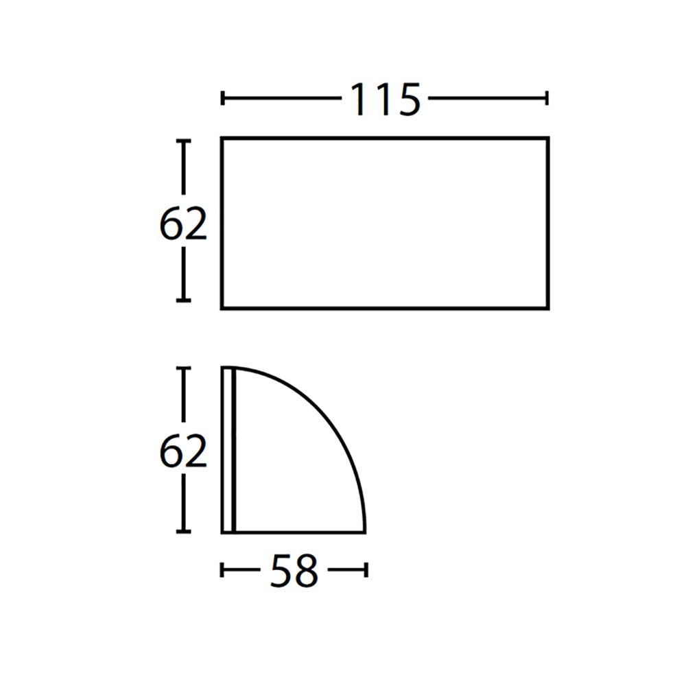 Buy Outdoor Step Lights Australia STE Exterior Large Curved Step Light 12V G4 Bronze IP65 - STE12