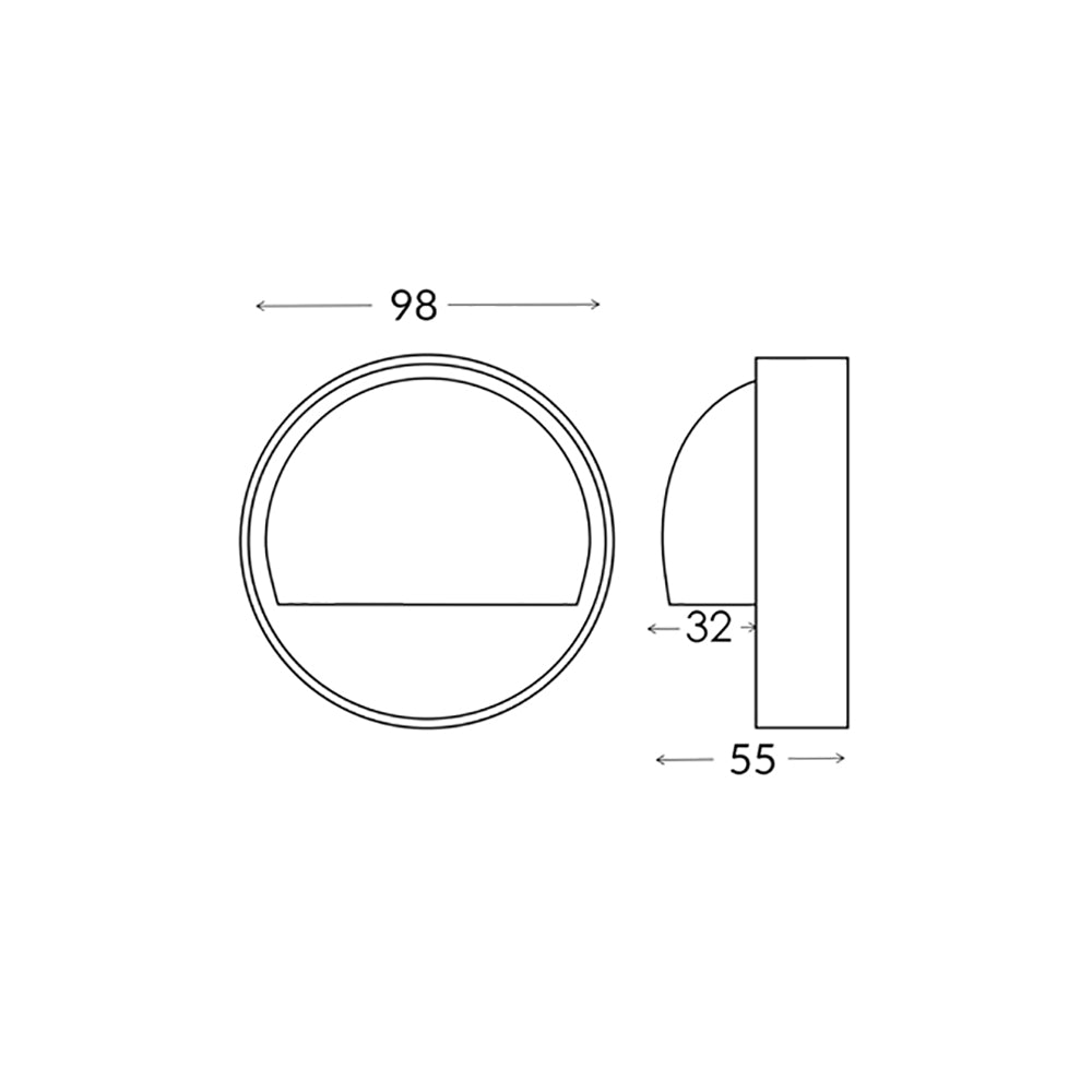 Buy Outdoor Step Lights Australia STE Exterior LED Surface Mounted Eyelid Step Light 12V DC 3W 3000K Copper IP54 - STE14