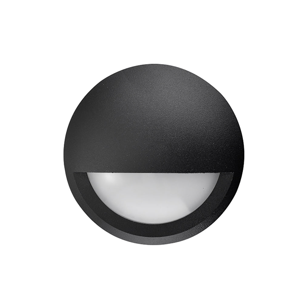 Buy Outdoor Step Lights Australia STE Exterior LED Surface Mounted Eyelid Step Light 12V DC 6W 3000K Black IP65 - STE17