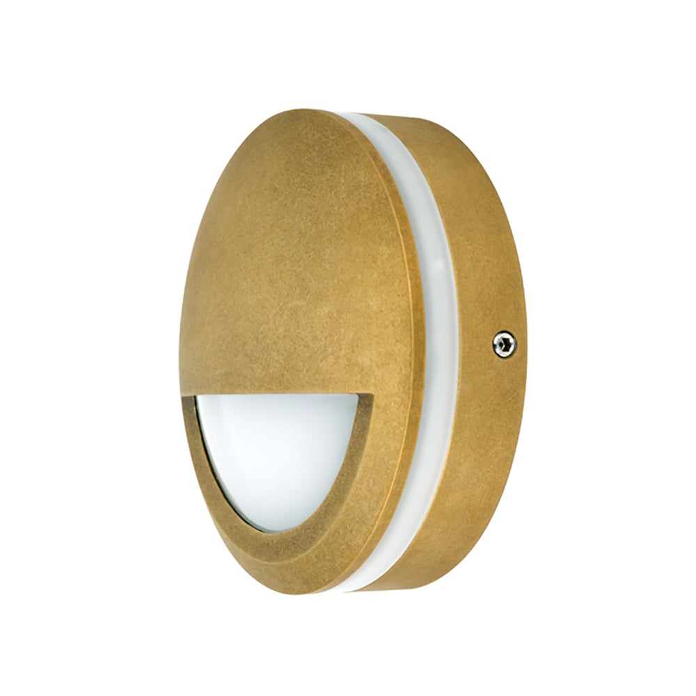 Buy Outdoor Step Lights Australia STE Exterior LED Surface Mounted Eyelid Step Light 12V DC 6W 3000K Antique Brass IP65 - STE20