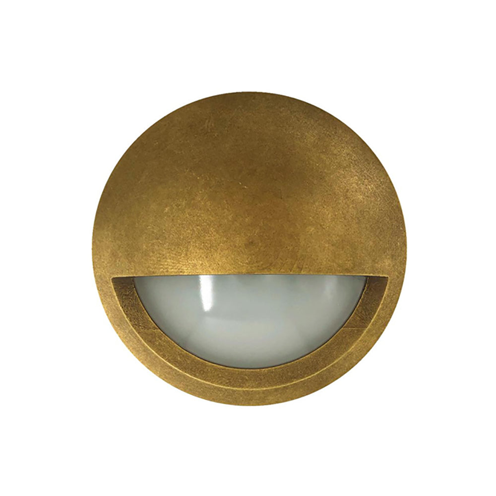 Buy Outdoor Step Lights Australia STE Exterior LED Surface Mounted Eyelid Step Light 12V DC 6W 3000K Antique Brass IP65 - STE20