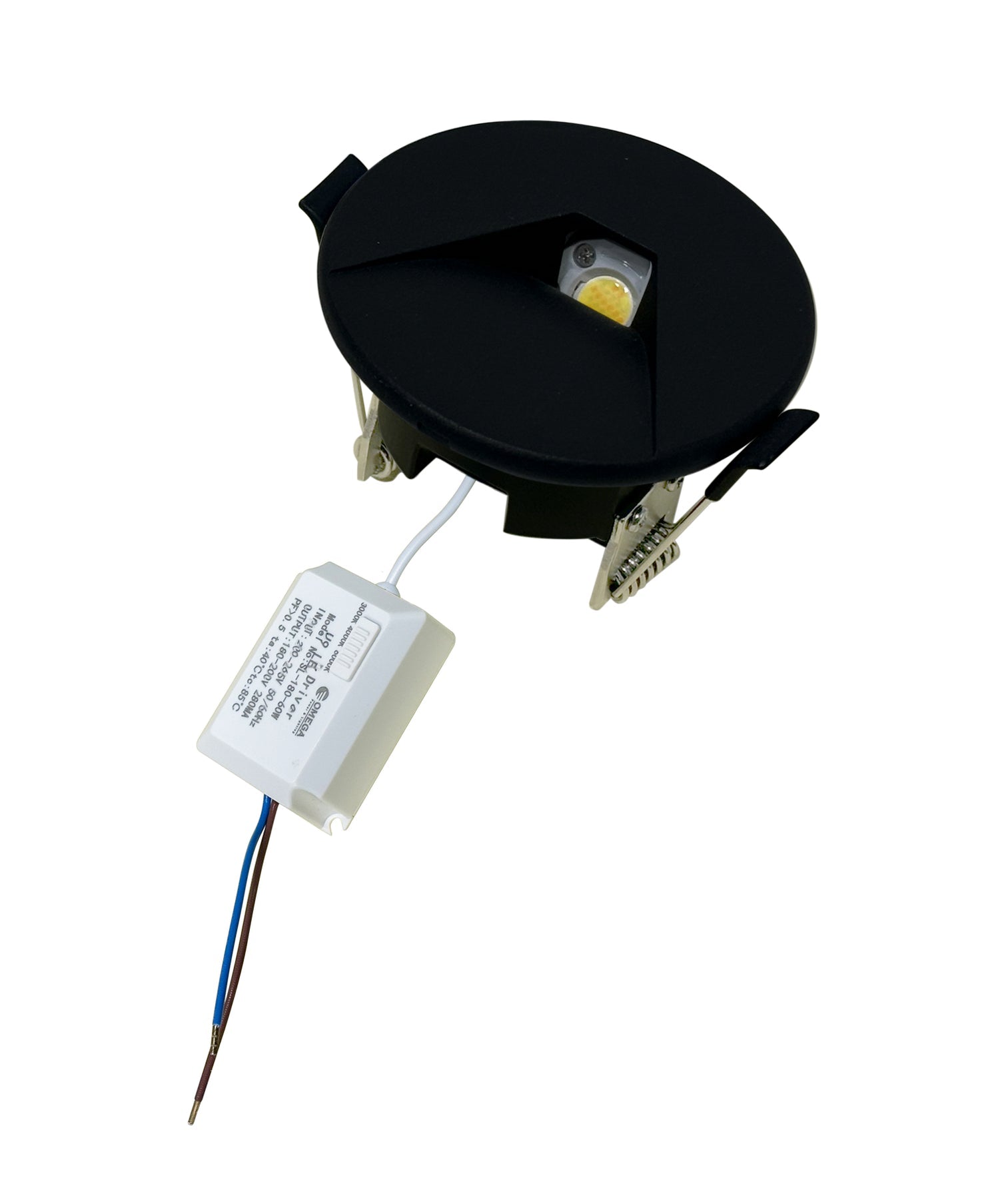 Interior LED Recessed Round Step Light 5W Tri Colour Black - STE28