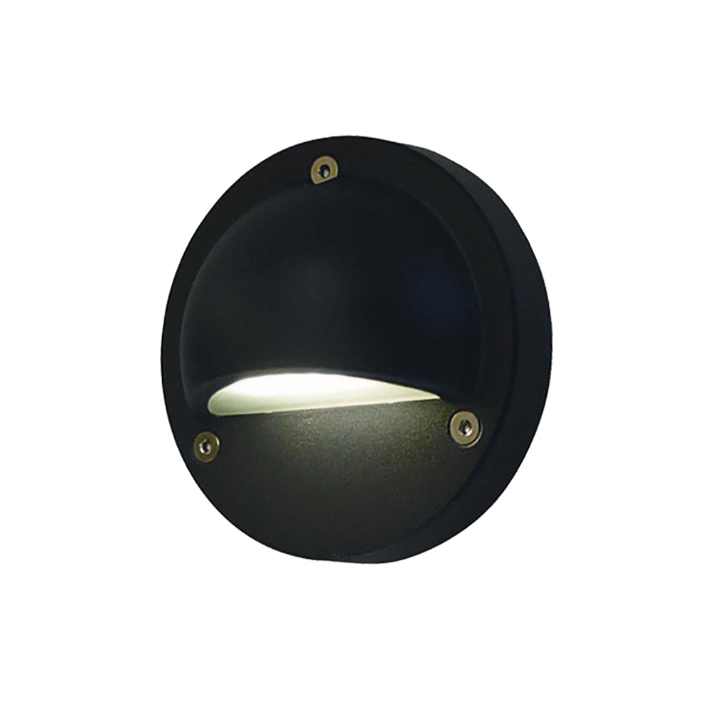 STE Exterior LED Eyelid Step Light 240V 2.3W 3000K Black IP44 - STE4