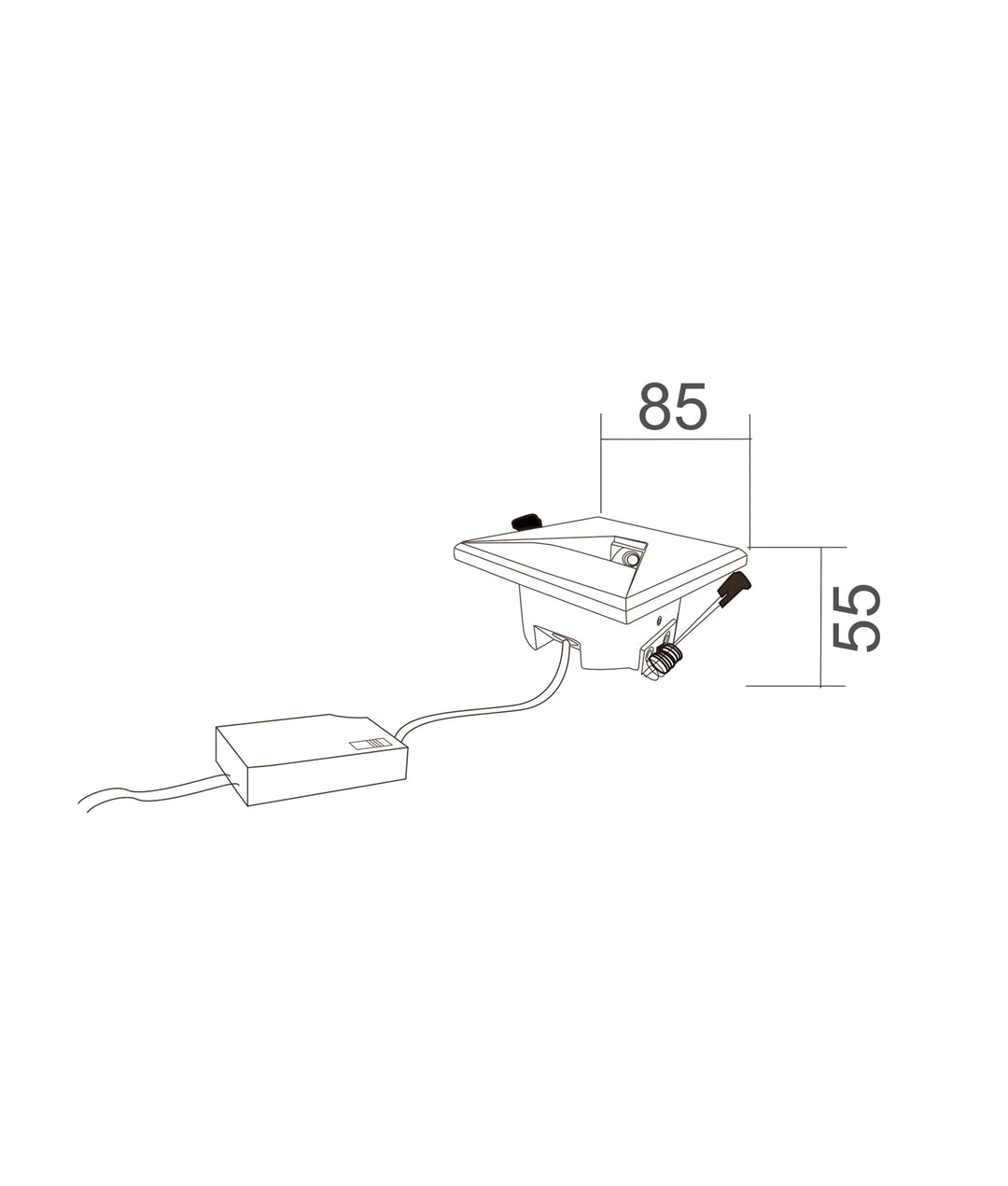 Interior LED Recessed Square Step Light 5W Tri Colour Black - STE30