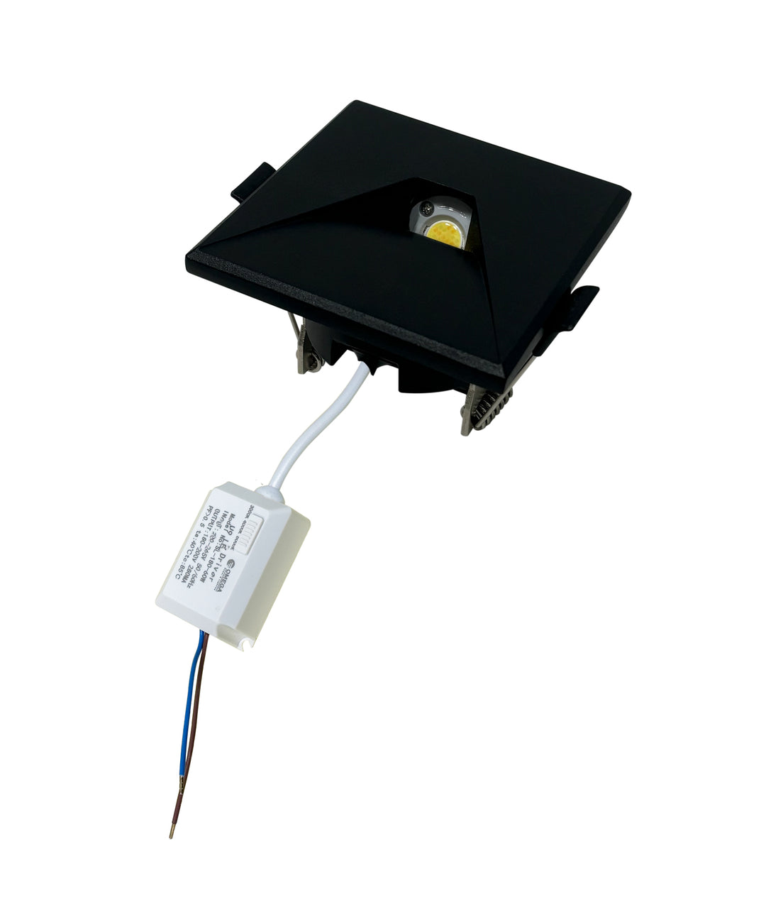 Interior LED Recessed Square Step Light 5W Tri Colour Black - STE30