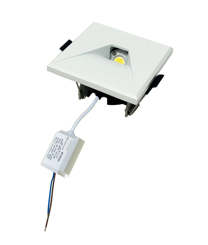 Interior LED Recessed Square Step Light 5W Tri Colour White - STE31