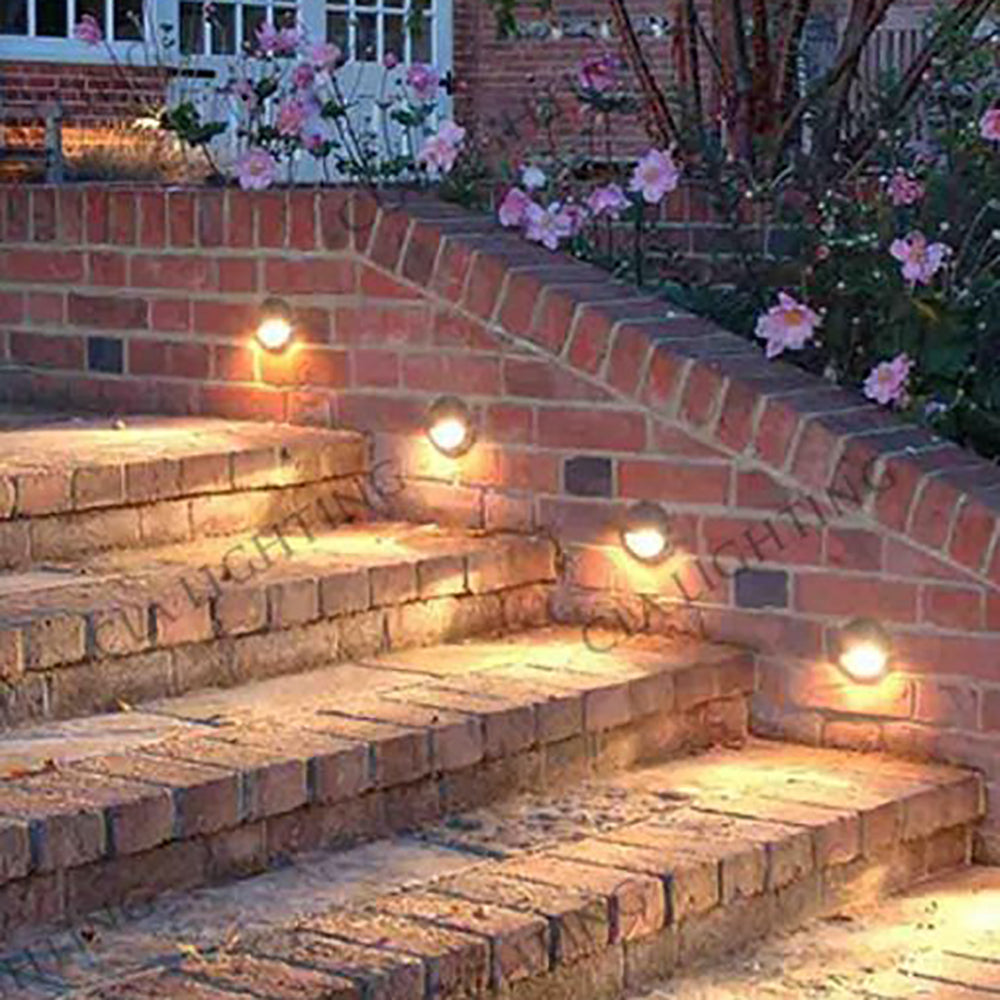 Buy Outdoor Step Lights Australia STE Exterior LED Eyelid Surface Mounted Step Light 12V DC 1W 3000K Nickel IP65 - STE10