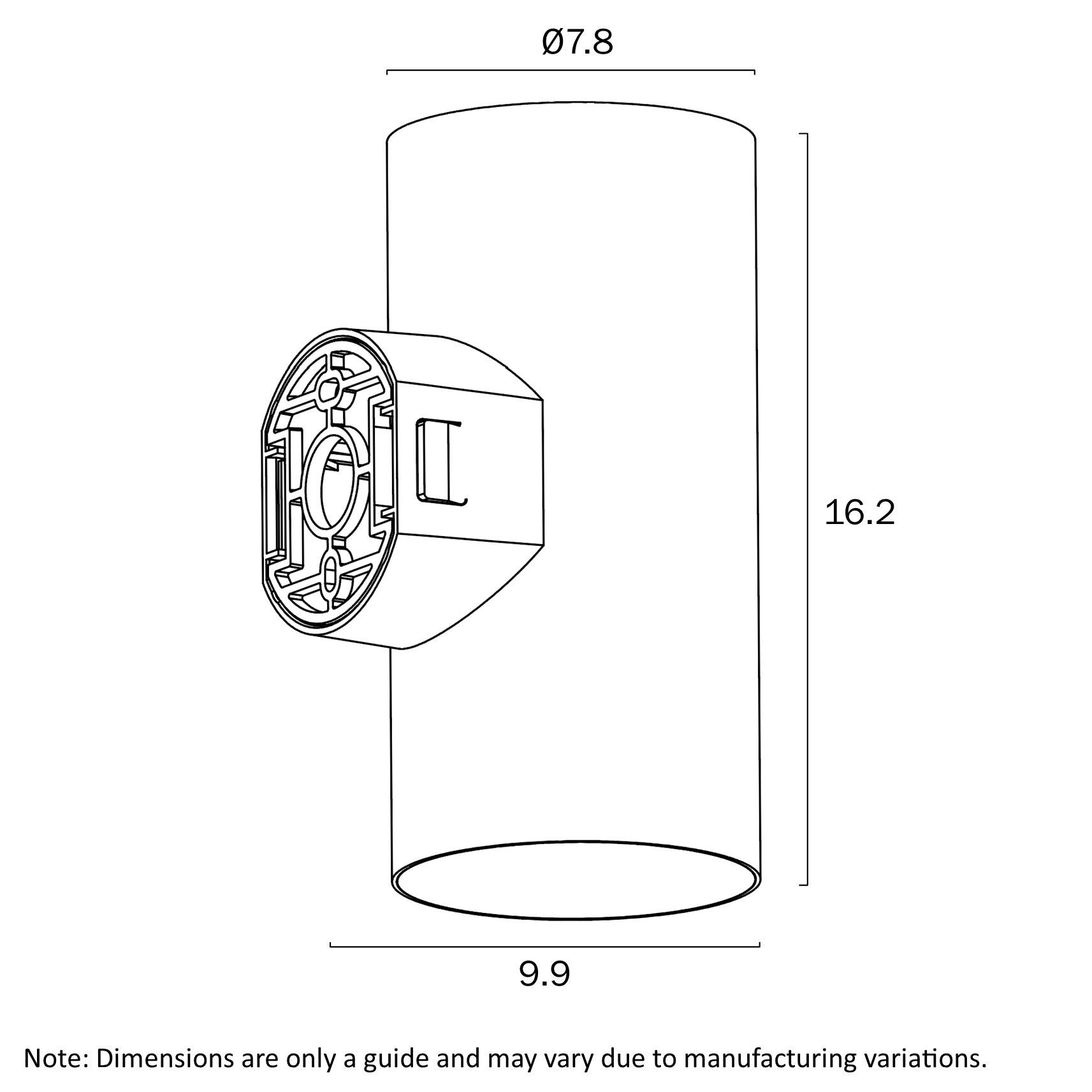 Stina LED Up & Down Wall Light 18W TRI Colour Black - STINA EXWB2-BK