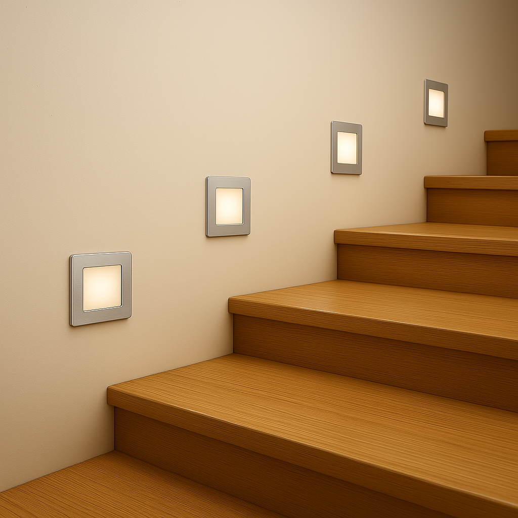 Stow Square Step Light 3W Tri Colour Silver - STOW SQ-SL.3C