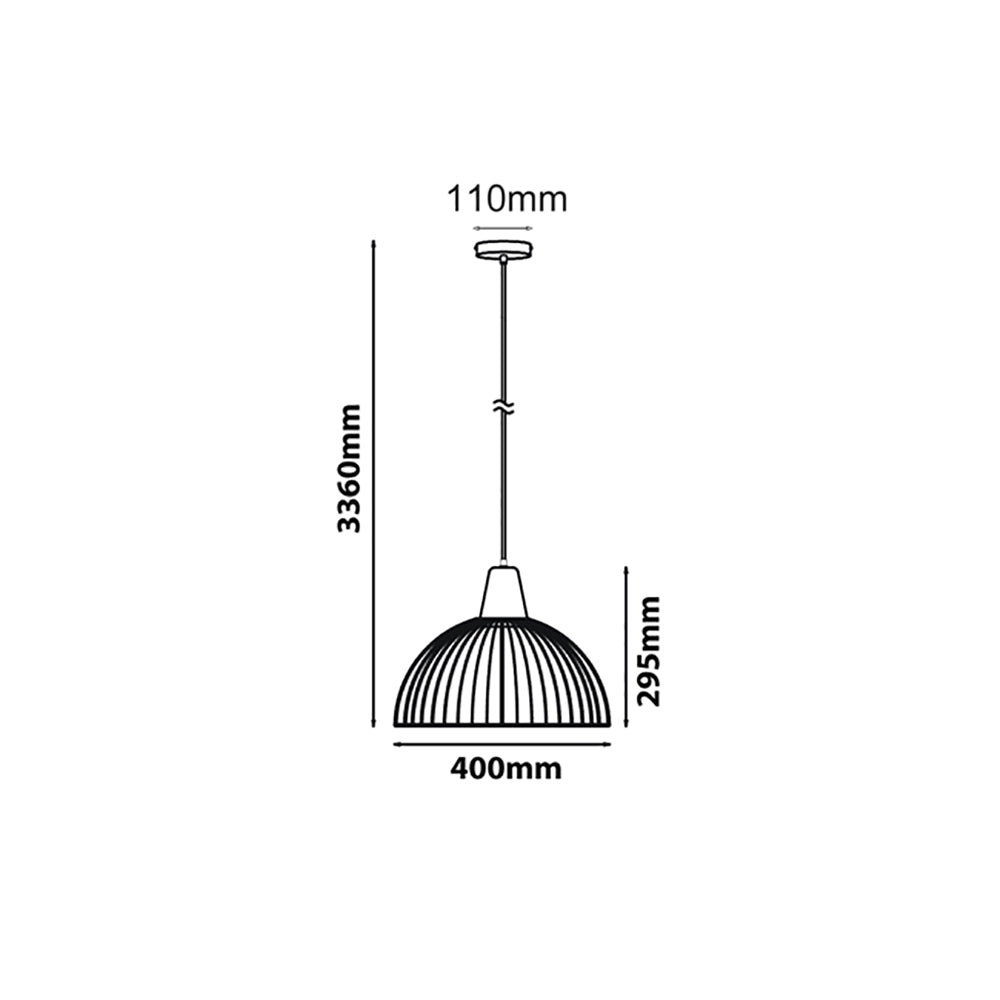 Buy Pendant Lights Australia STRAND Iron And Wood Dome Cage 1 Light Pendant White - STRAND2