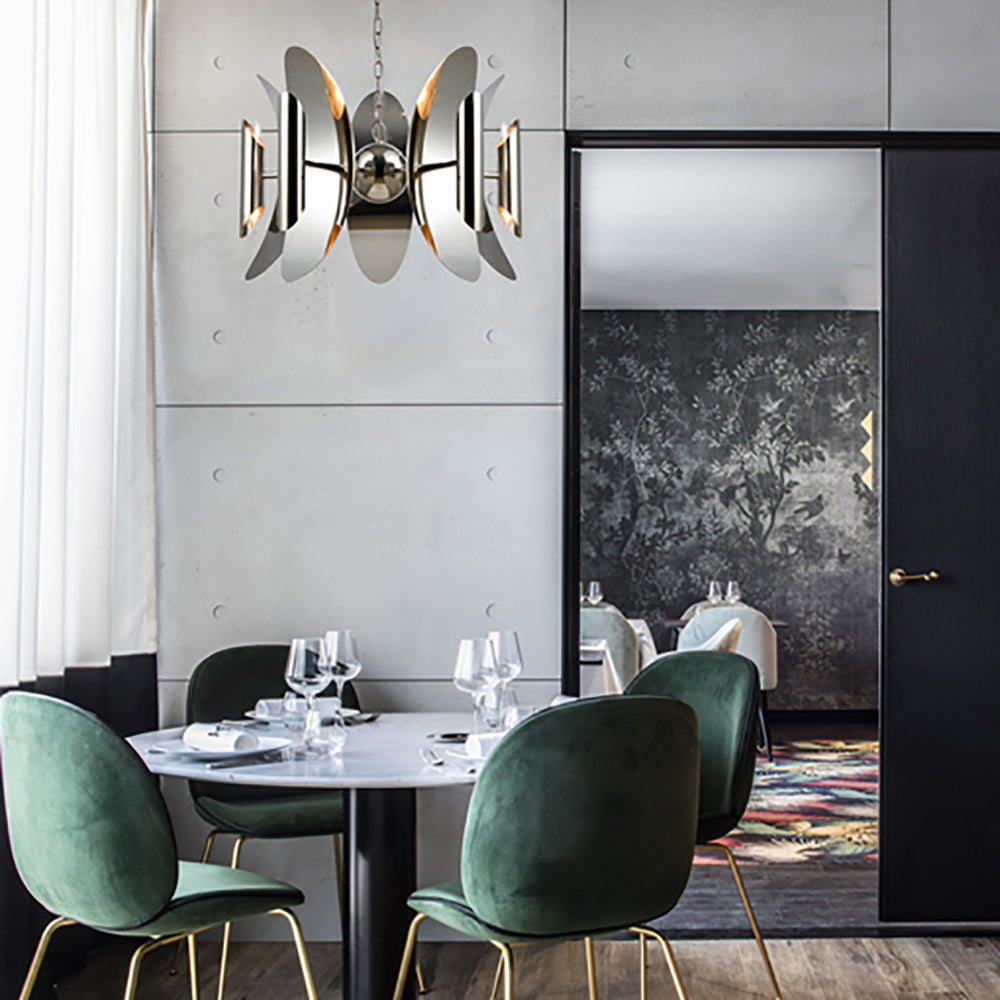 Buy Pendant Lights Australia STRATO Polished Nickel Hardware With Stainless Steel 10 Light Pendant - STRATO1