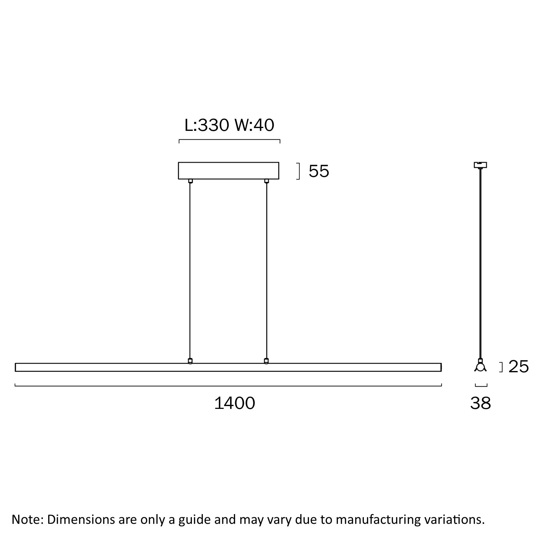 Sumner LED Pendant Light 36W TRI Colour White - SUMNER PE-WH